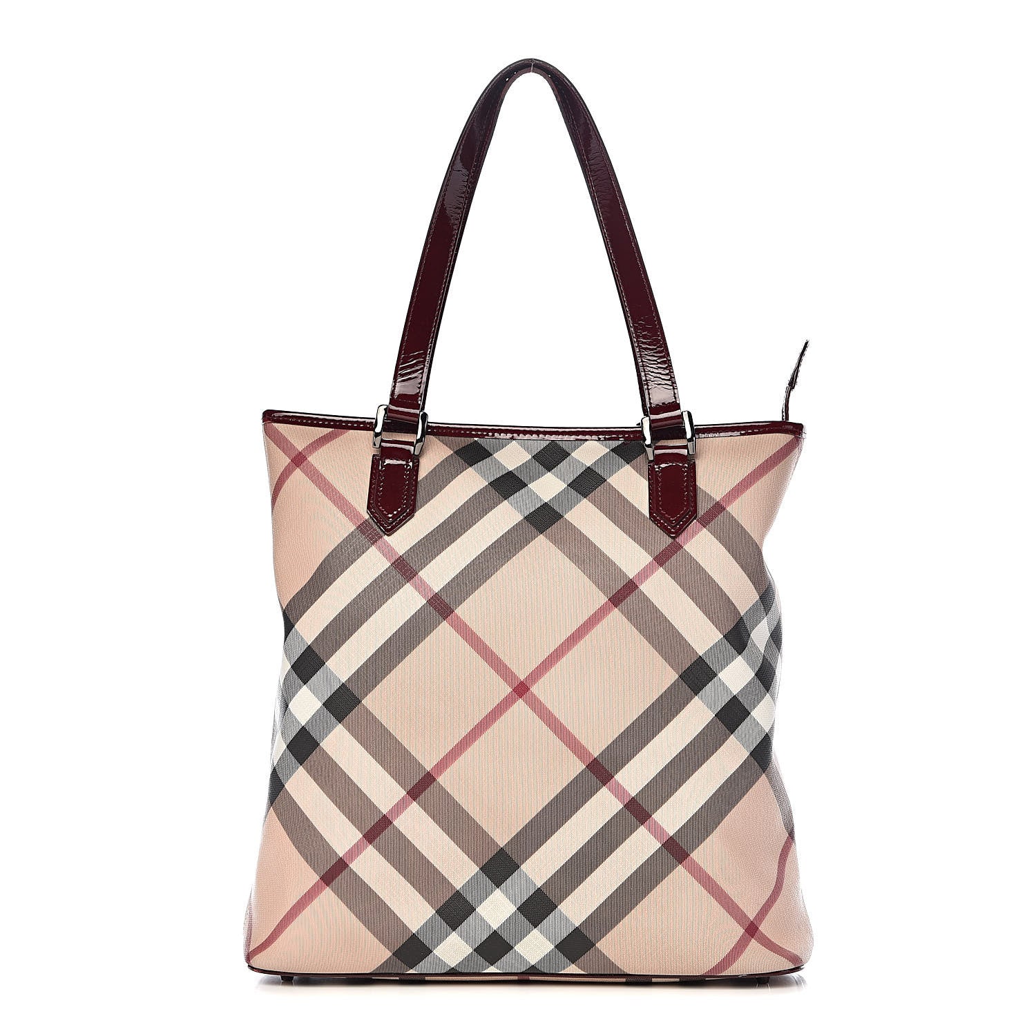 Burberry Supernova Check Regent Tote Berry Red 1 of 17