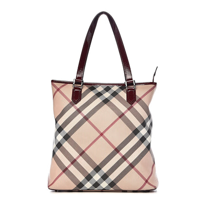 Burberry Supernova Check Regent Tote Berry Red 1 of 17