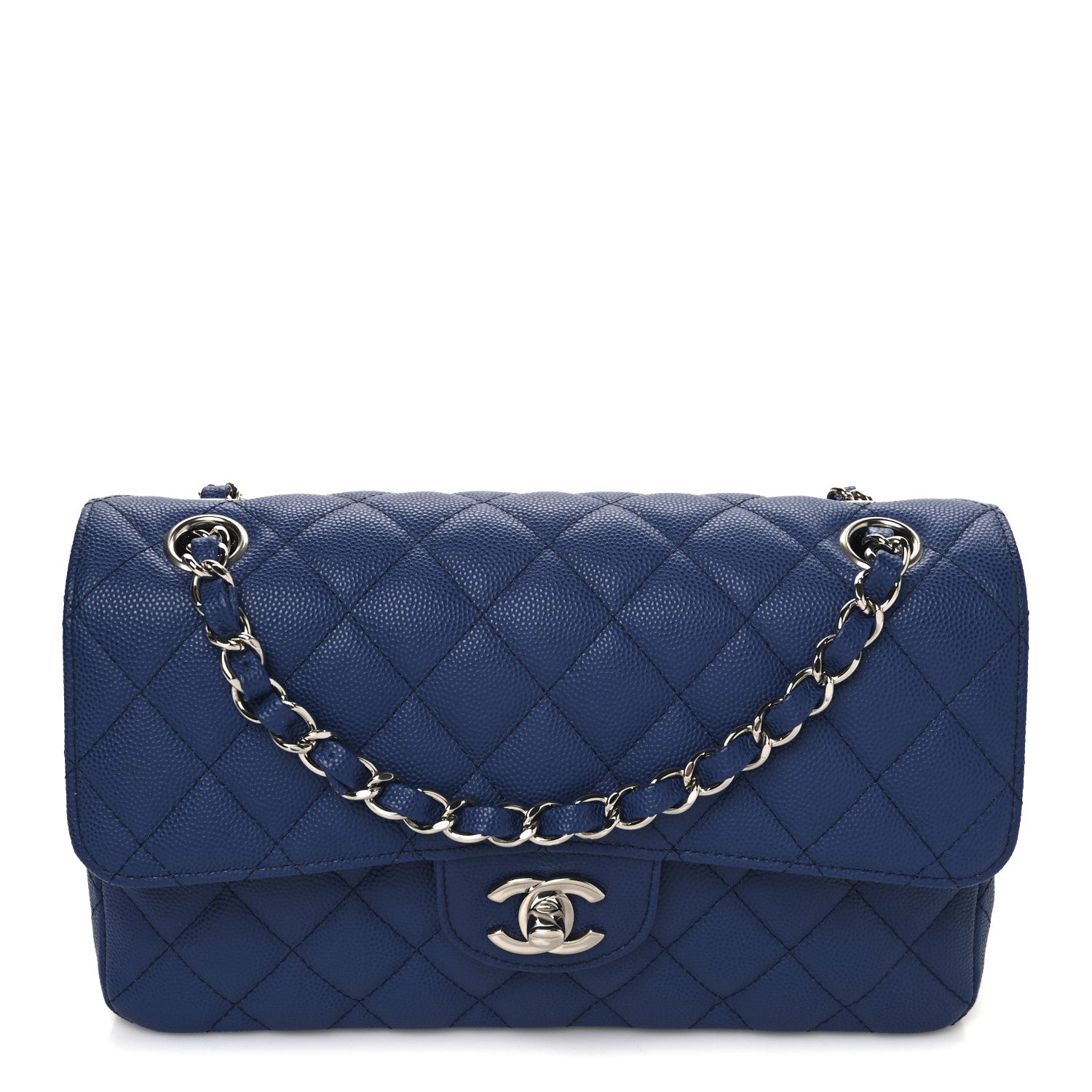 Chanel Caviar Quilted Small Double Flap Blue 1 of 11