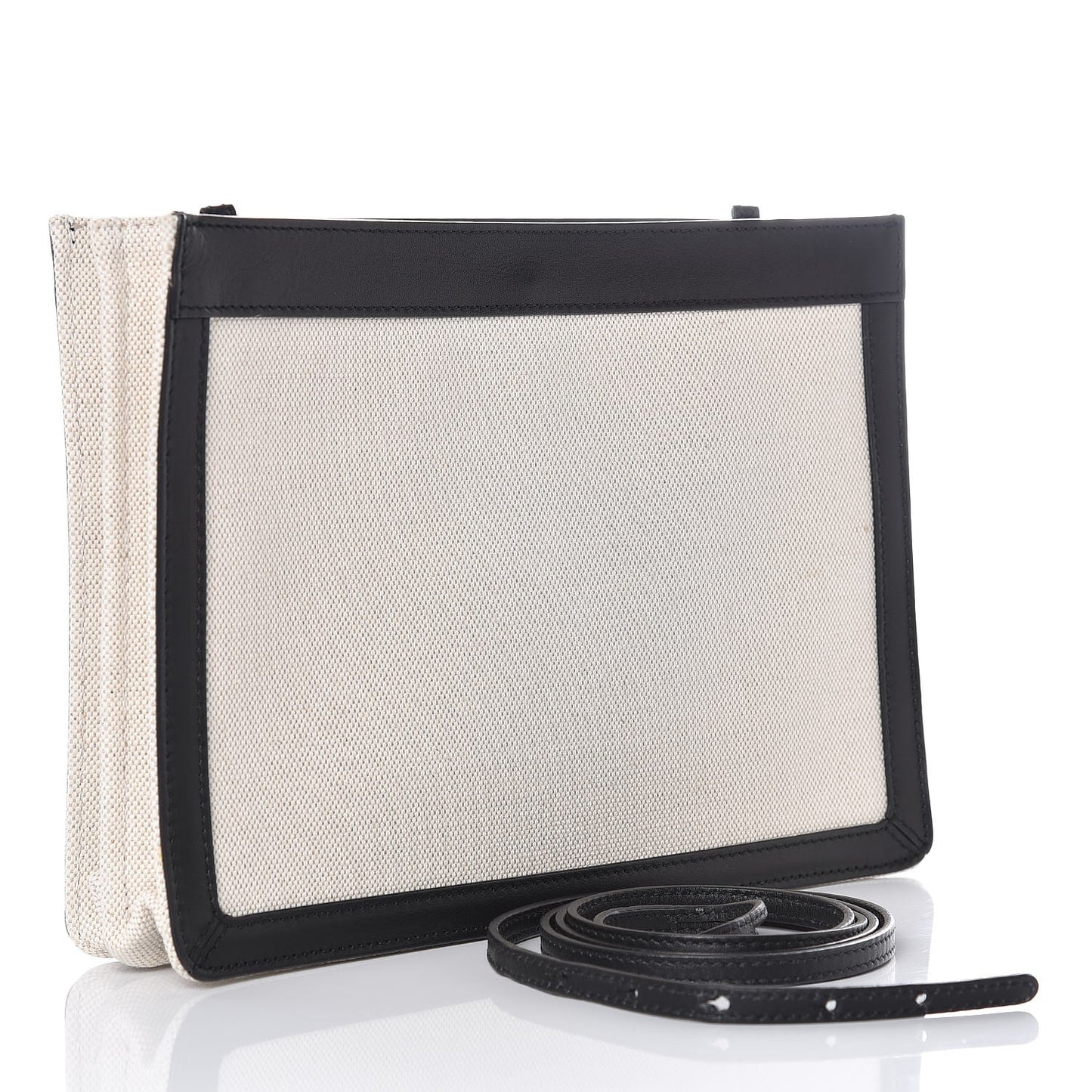 Cotton Canvas Pochette Crossbody Bag Black