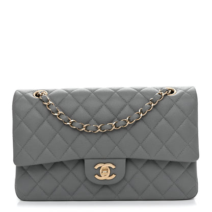 Chanel Caviar Quilted Medium Double Flap Grey 1 of 14