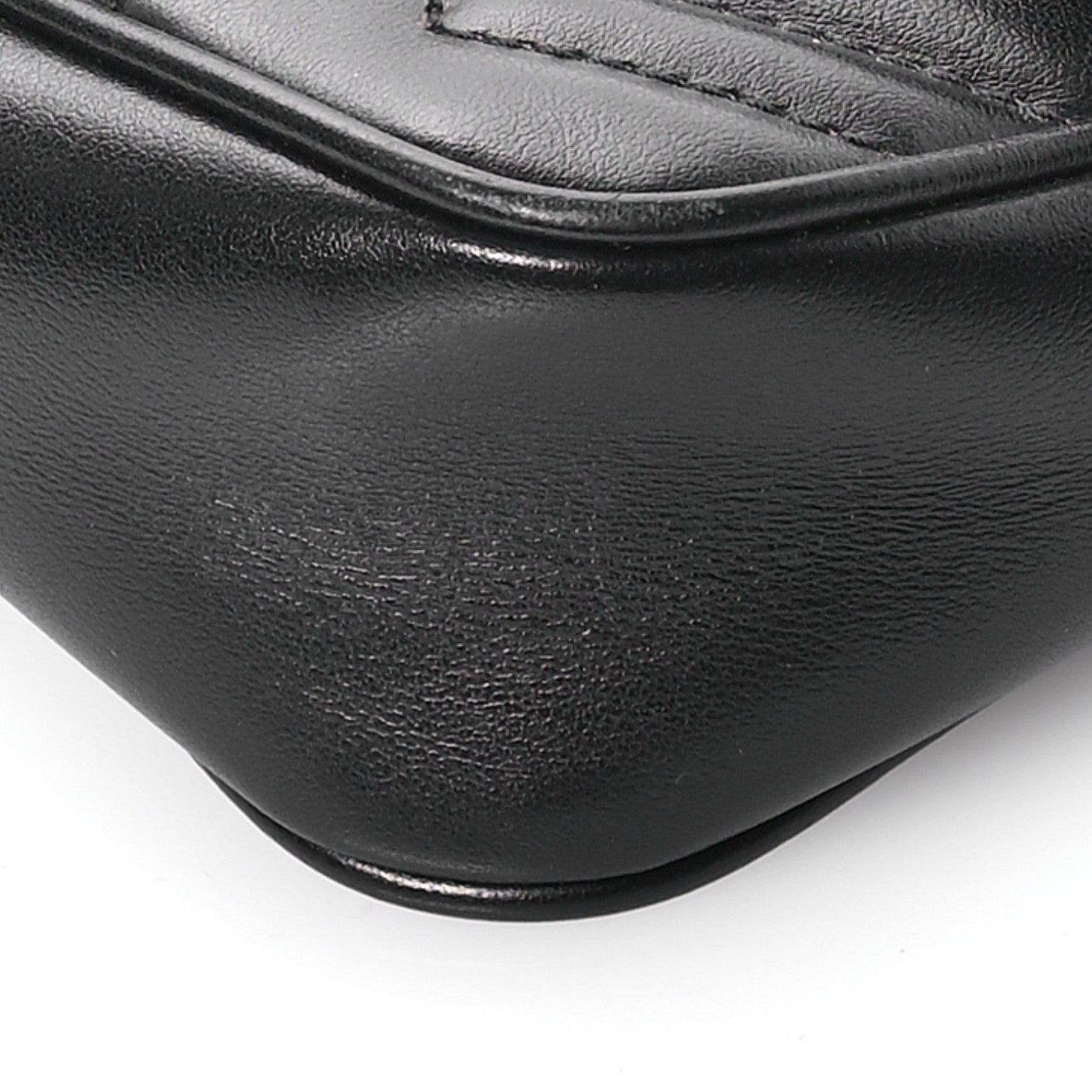 Gucci Calfskin Matelasse Super Mini GG Marmont Shoulder Bag Black 10 of 11