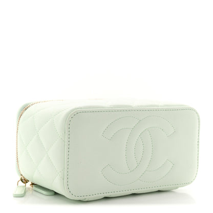 Chanel Caviar Quilted Small Vanity Case With Chain Light Green 4 of 11