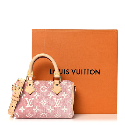 Louis Vuitton Monogram Jacquard Denim Nano Speedy Bandouliere Pink 9 of 9