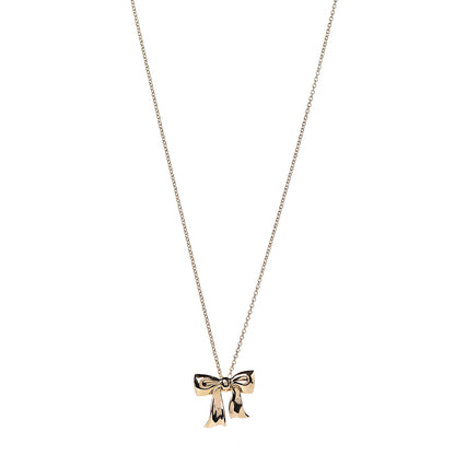 Tiffany 18K Yellow Gold Bow Pendant Necklace 1 of 6