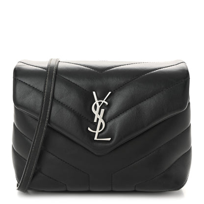 Saint Laurent Calfskin Y Quilted Monogram Toy Loulou Crossbody Bag Black 1 of 10