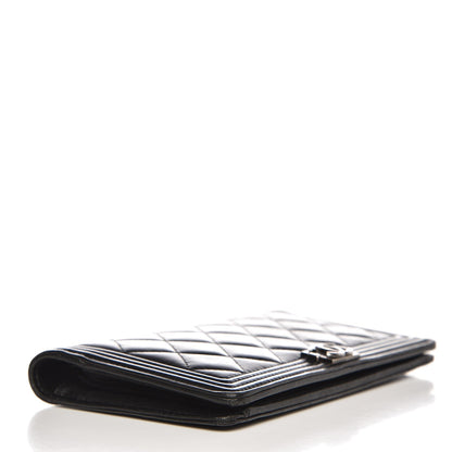 Chanel Lambskin Quilted Boy Yen Wallet Black 4 of 11