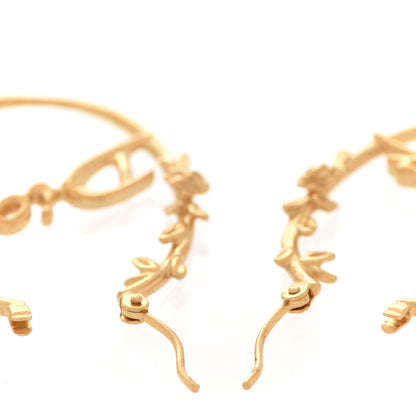 Christian Dior Metal Script Hoop Earrings Gold 3 of 5