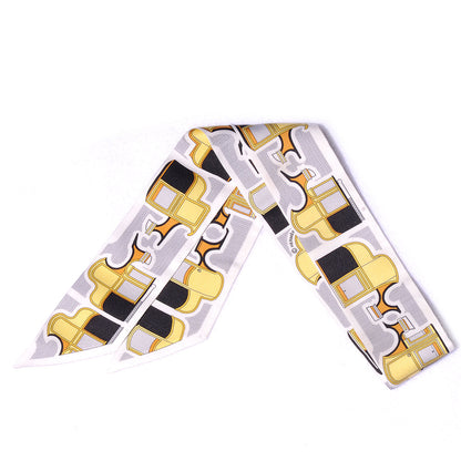 Hermes Silk Les Coupes Twilly White 1 of 3