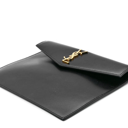 Saint Laurent Smooth Shiny Calfskin Monogram Uptown Baby Pouch Black 11 of 11