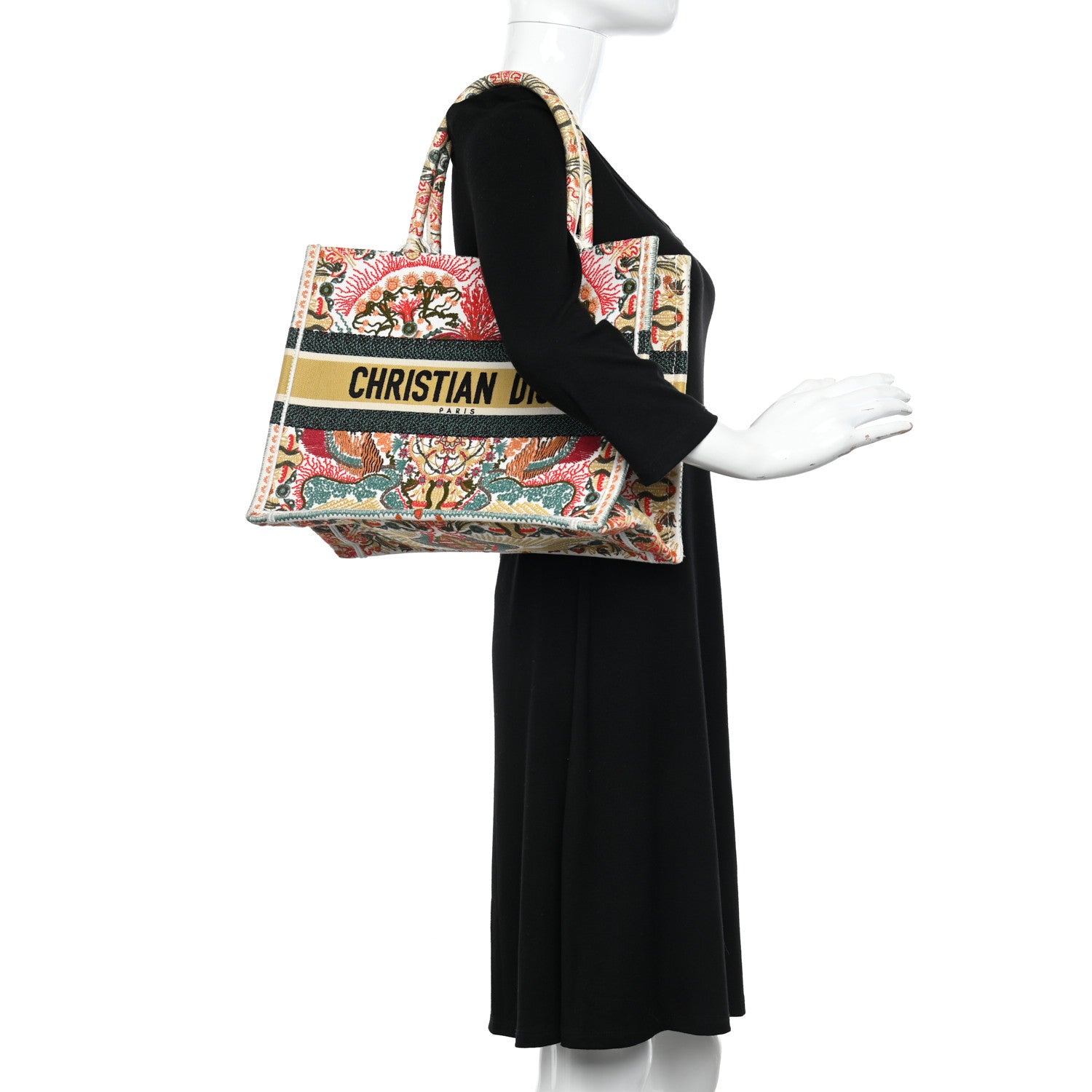 Christian Dior Canvas Embroidered Heart Lights Medium Book Tote Multicolor 2 of 13