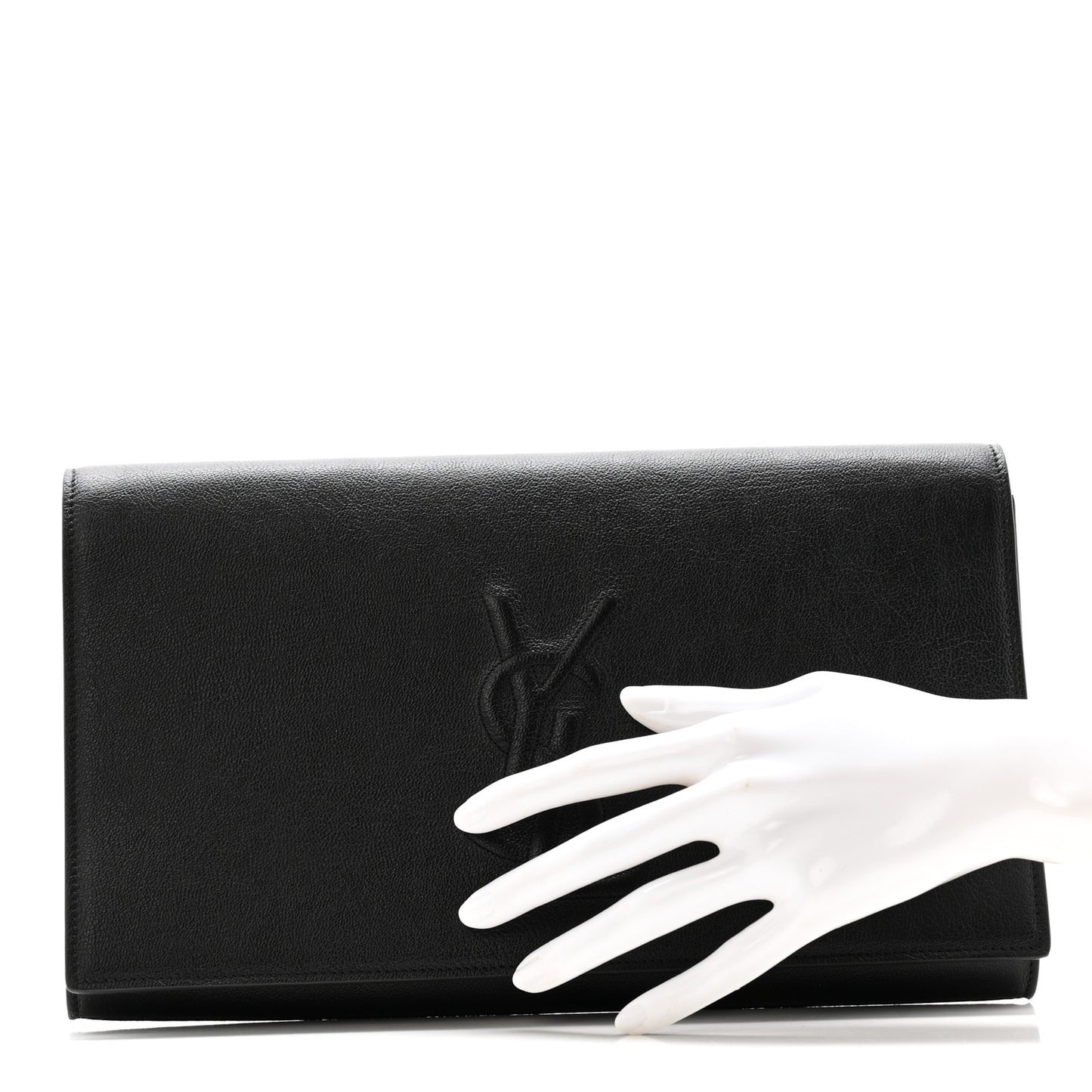 Calfskin Monogram Large Belle De Jour Clutch Black