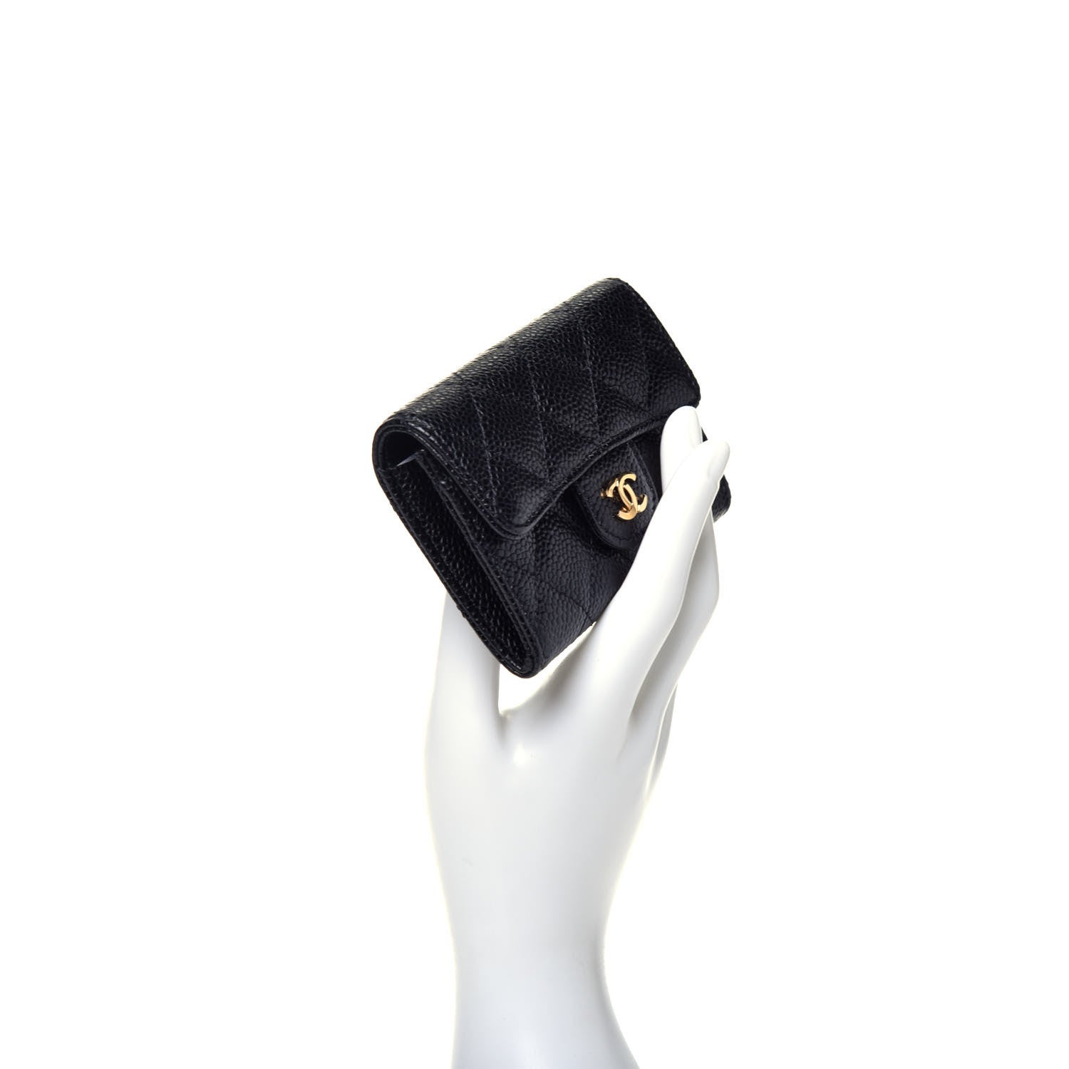Chanel Caviar Quilted Flap Card Holder Black 2 of 8