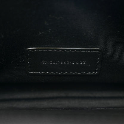 Saint Laurent Grain De Poudre Matelasse Chevron Monogram Envelope Clutch Black 7 of 7