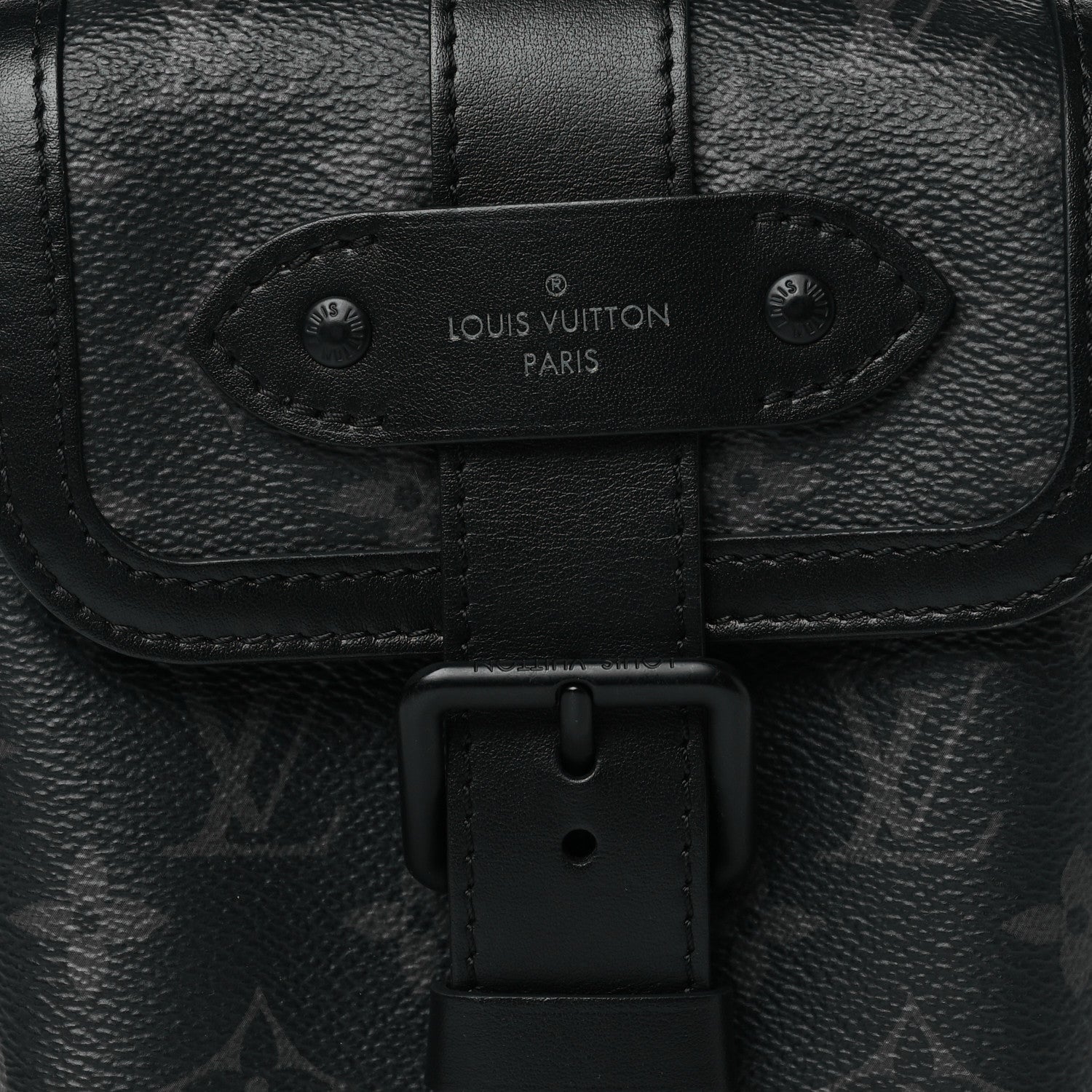 Louis Vuitton Monogram Eclipse Saumur Slingbag Black 7 of 9