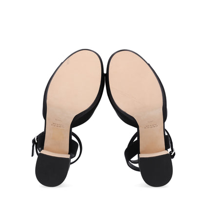 Gucci Raso Seta Granada Kid Crystal Horsebit Platform Sandals 38.5 Black 7 of 11