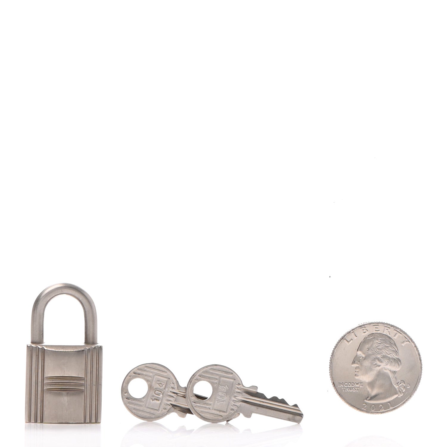 Hermes Palladium Cadena Lock and Key Set 2 of 5