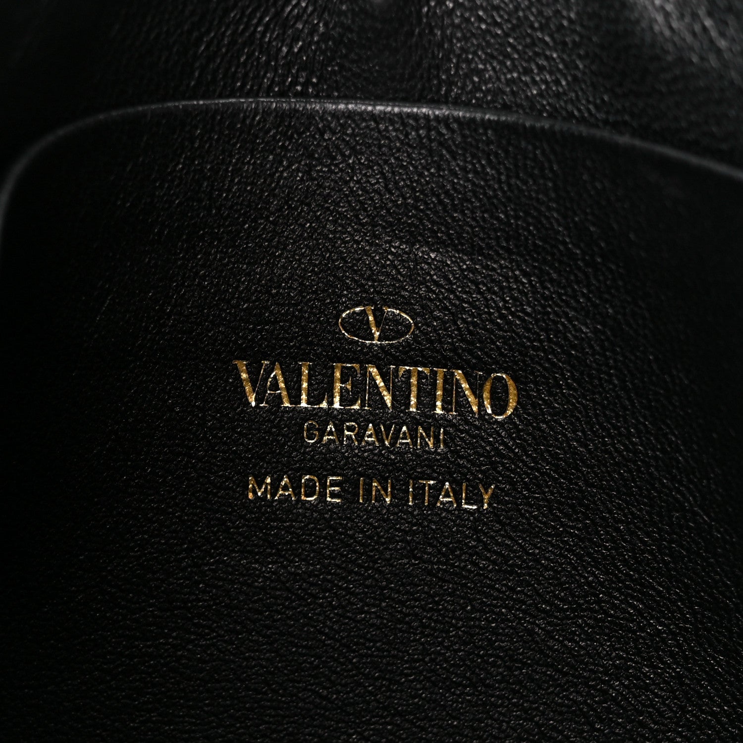 Valentino Garavani Grained Calfskin Vlogo Zip Wristlet Pouch Black 6 of 9