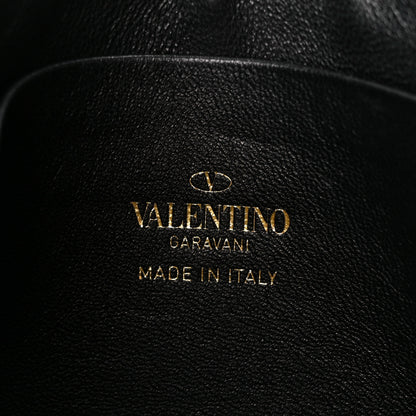 Valentino Garavani Grained Calfskin Vlogo Zip Wristlet Pouch Black 6 of 9