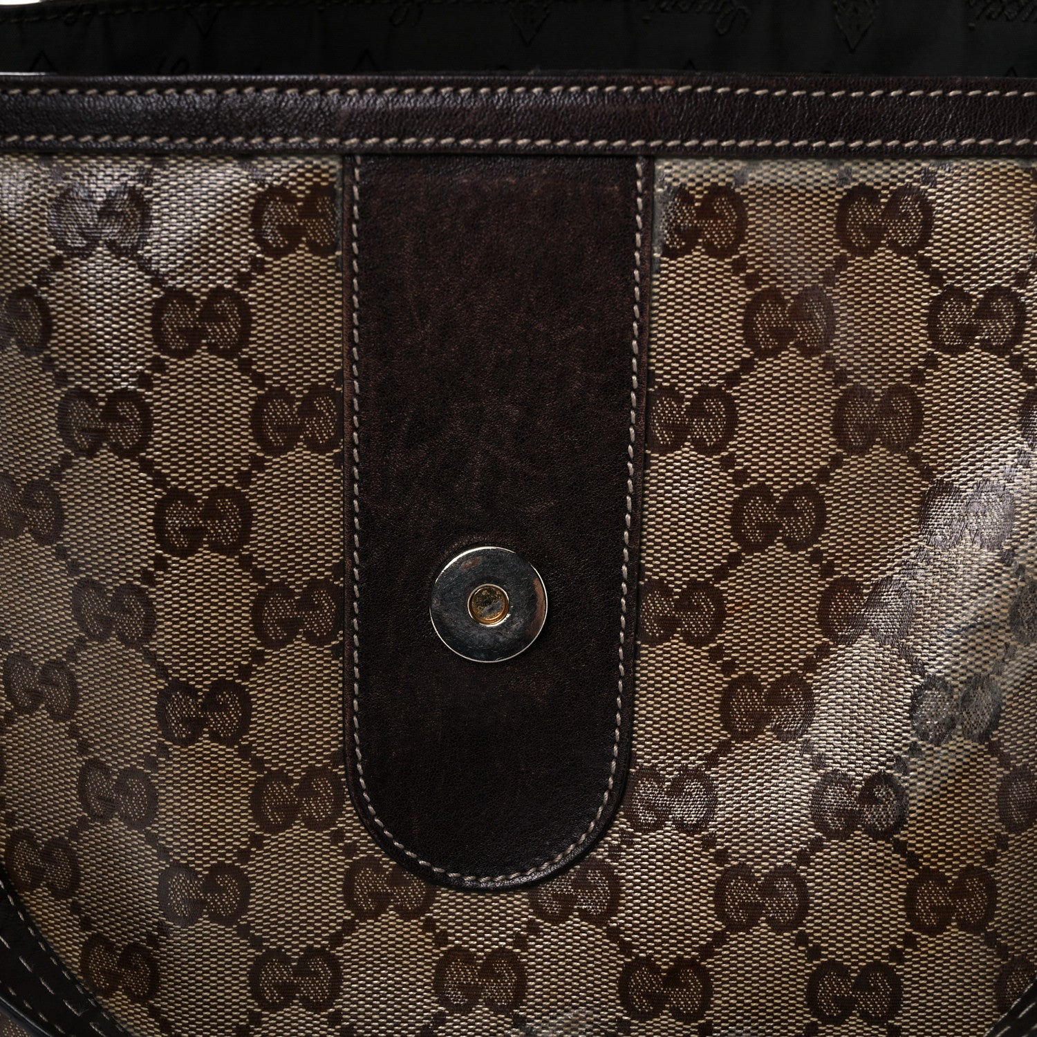 Gucci Crystal Monogram Duchessa Flap Shoulder Bag Dark Brown 12 of 29