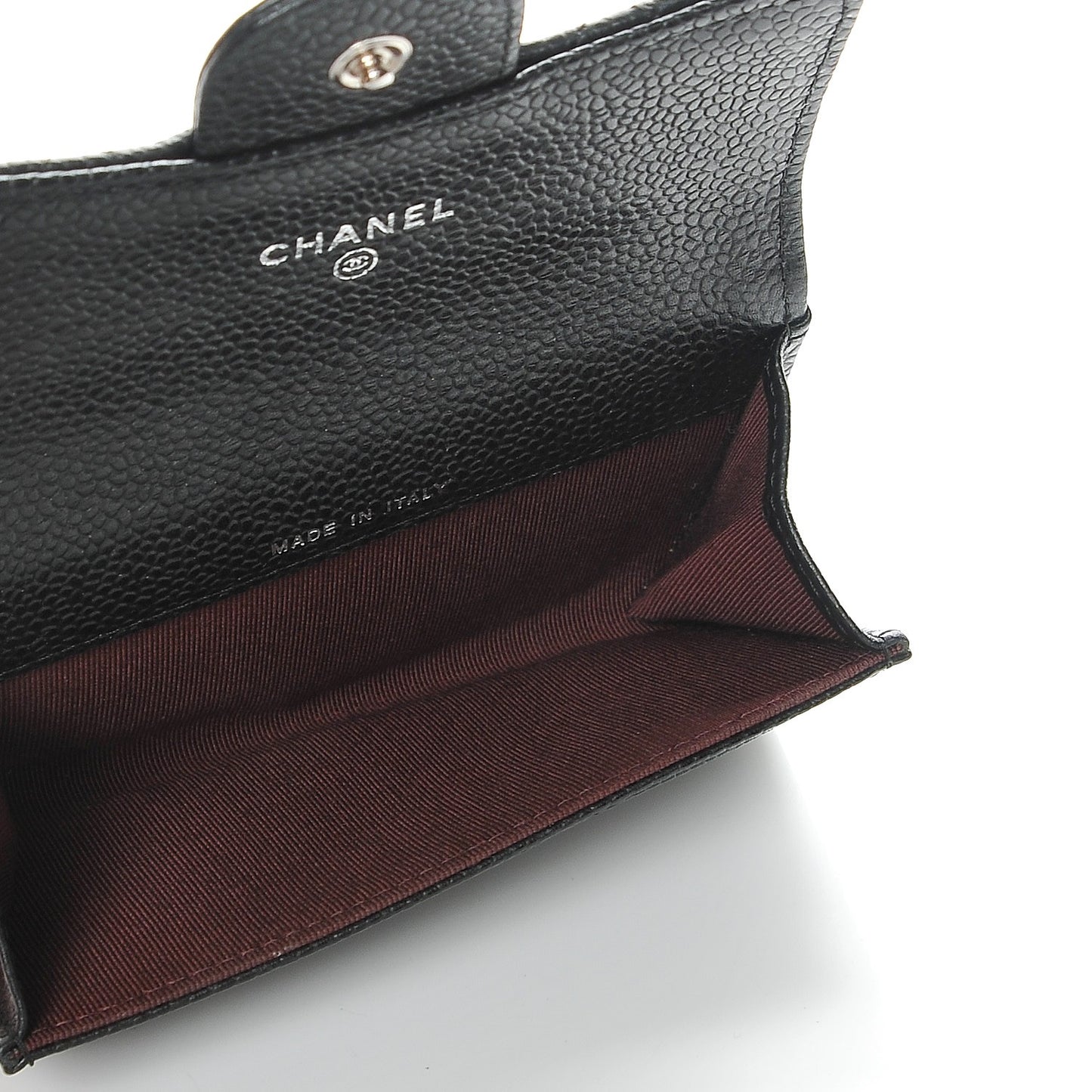 Caviar Quilted Flap Card Holder Black