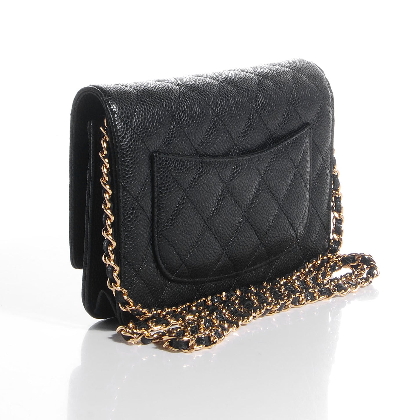 Caviar Quilted Wallet On Chain WOC Black