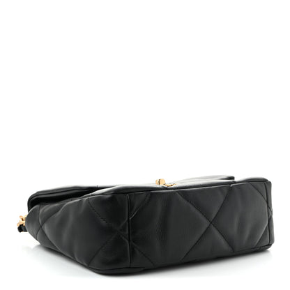 Chanel Shiny Goatskin Quilted Medium Chanel 19 Flap Black 4 of 10