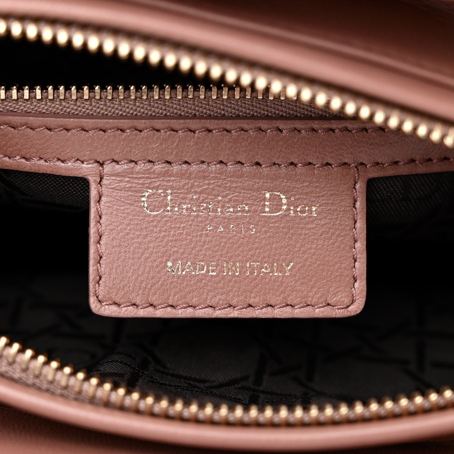 CHRISTIAN DIOR Lambskin Cannage Medium Lady Dior Bois de Rose