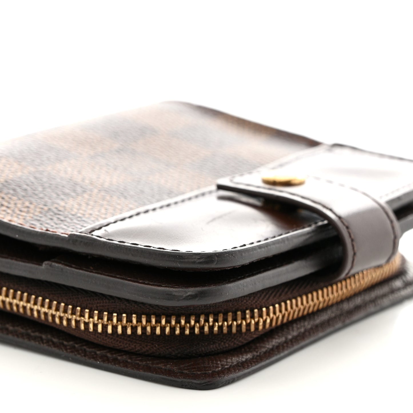 Damier Ebene Zippe Zipped Compact Wallet