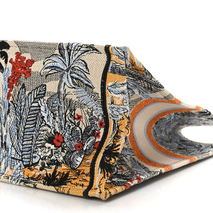 Christian Dior Canvas Embroidered Large Palm Tree Toile De Jouy Book Tote Multicolor 9 of 9