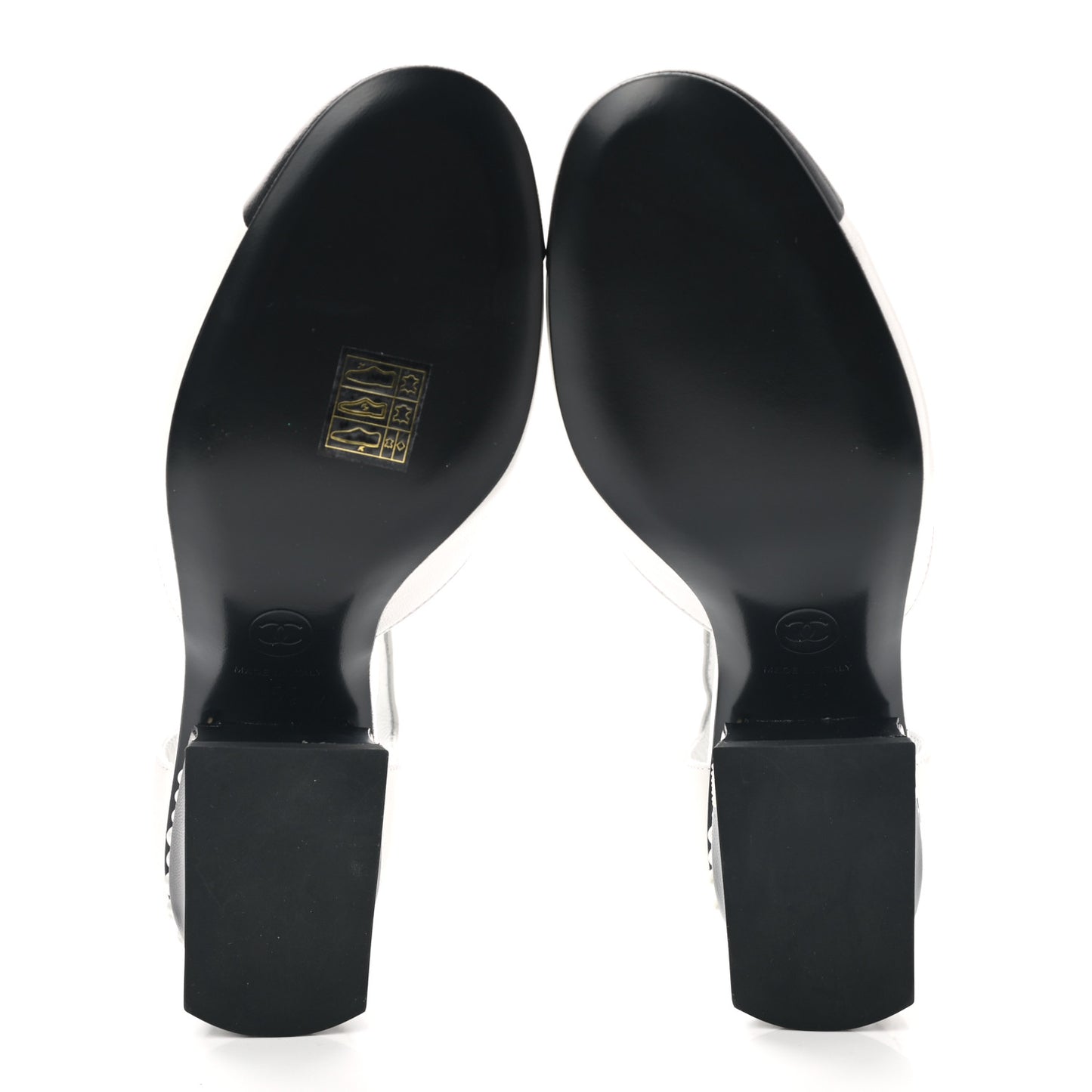Shiny Goatskin Pearl Mary Jane Flats 35 White Black