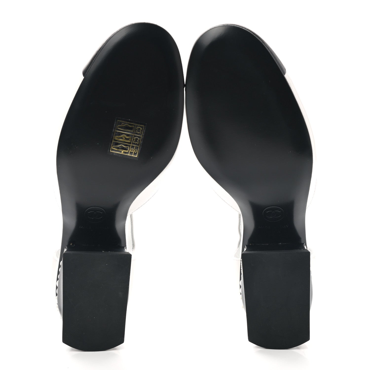 Chanel Shiny Goatskin Pearl Mary Jane Flats 35 White Black 5 of 9
