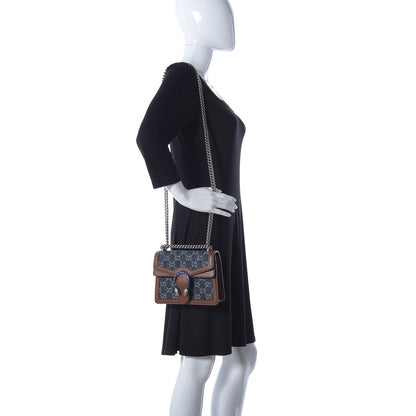 Gucci New Denim GG Monogram Dollar Calfskin Enamel Mini Dionysus Shoulder Bag Blue Tea Cuir Epilog Electric Blue 2 of 9