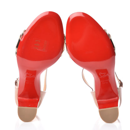 Christian Louboutin Patent Specchio Valparaisa 70 Sandals 37.5 Nude 7 of 8