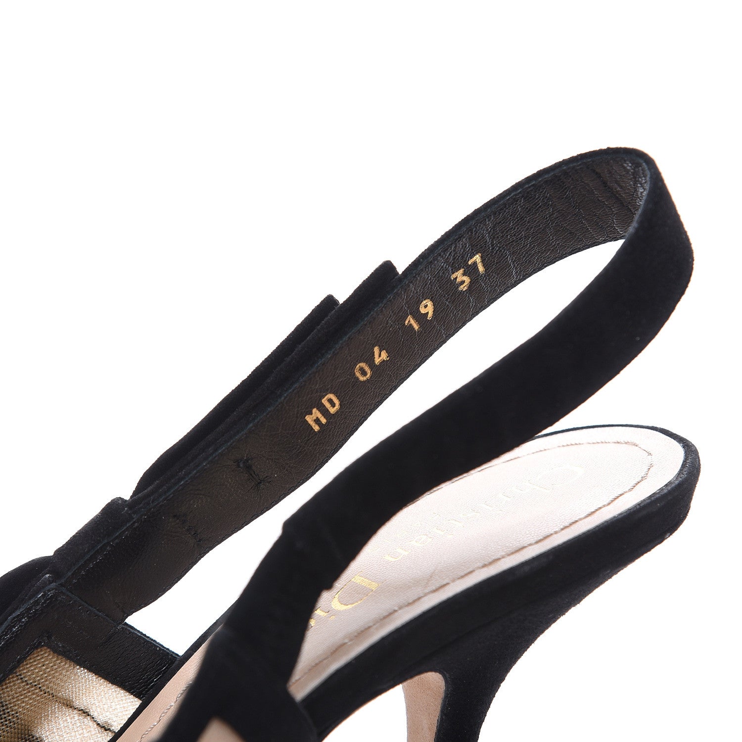Christian Dior Suede Tulle Velvet Embroidered Sweet D Sling-Back Pumps 37 Pink Grey 8 of 13