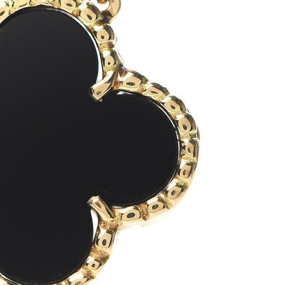 Van Cleef & Arpels 18K Yellow Gold Black Onyx Vintage Alhambra Pendant Necklace 11 of 11