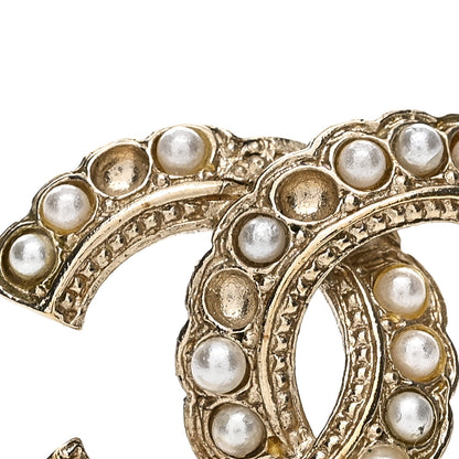 Chanel Pearl Queen of France CC Earrings Gold 7 of 8