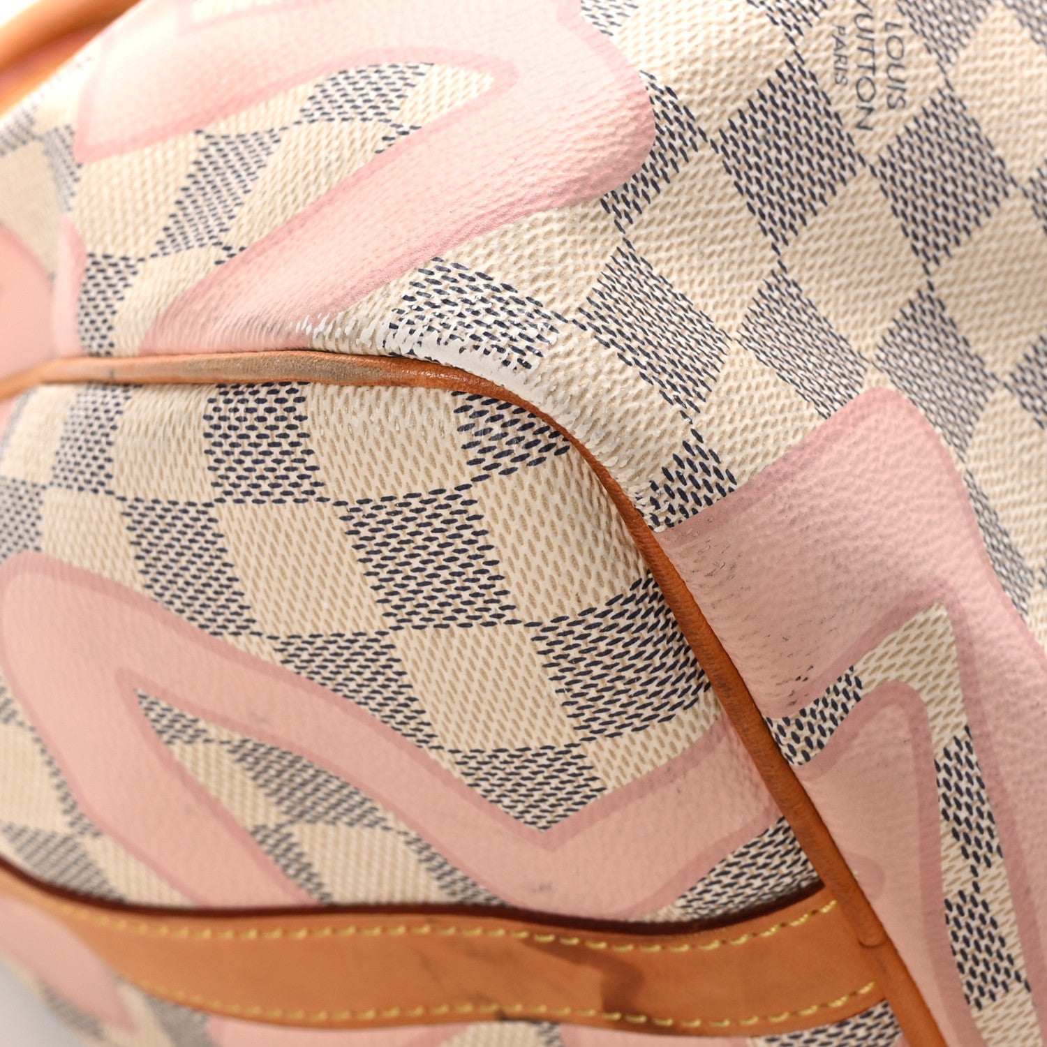 Louis Vuitton Damier Azur Tahitienne Speedy Bandouliere 30 Rose Ballerine 10 of 16