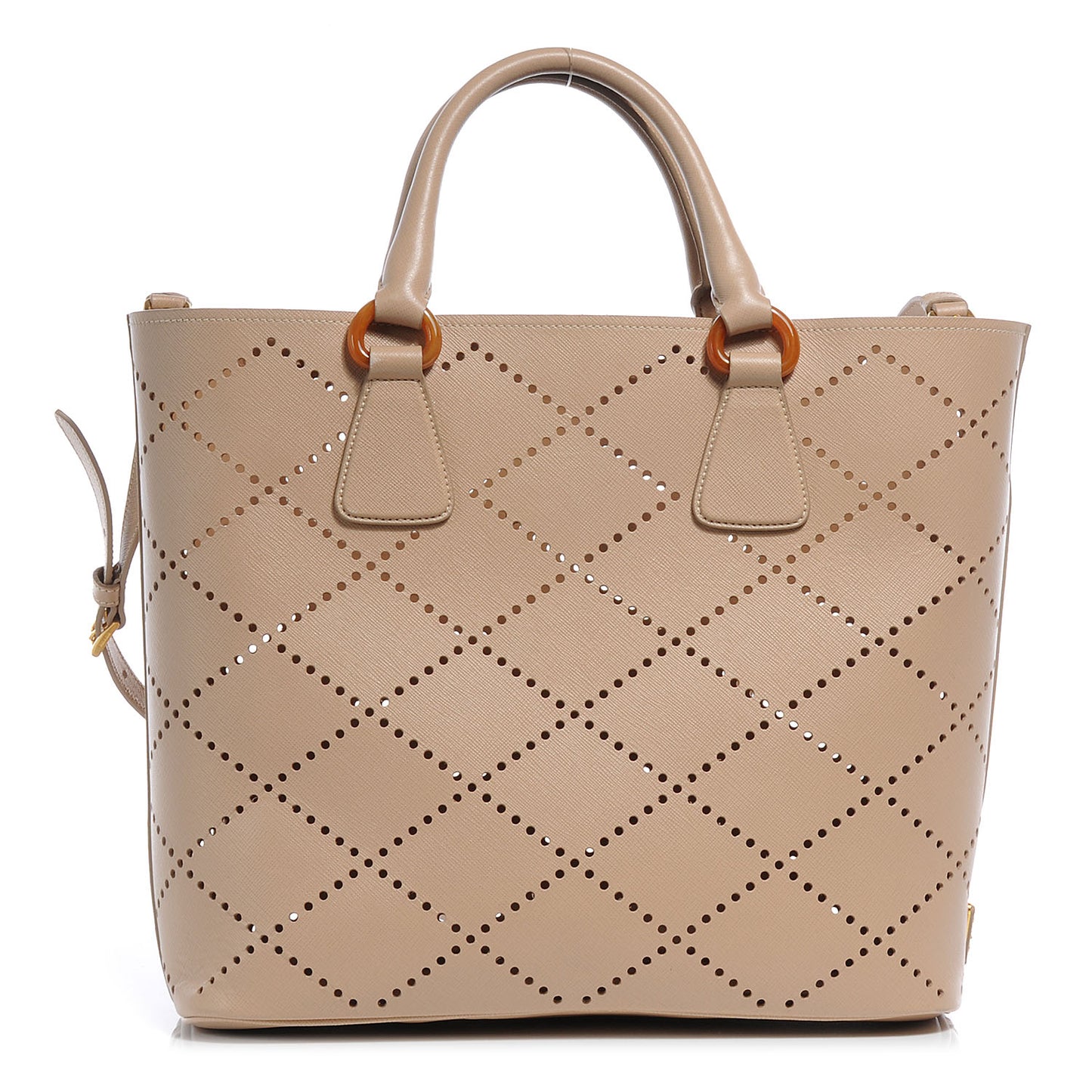 Saffiano Perforated Tote Sabbia