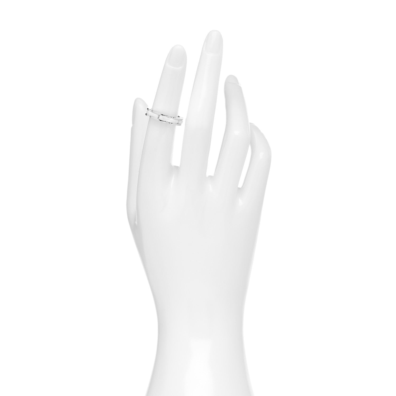 Chanel 18K White Gold Ceramic Small Ultra Ring White 49 4.75 2 of 6
