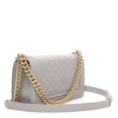 Chanel Caviar Quilted Medium Boy Flap Grey 3 of 10