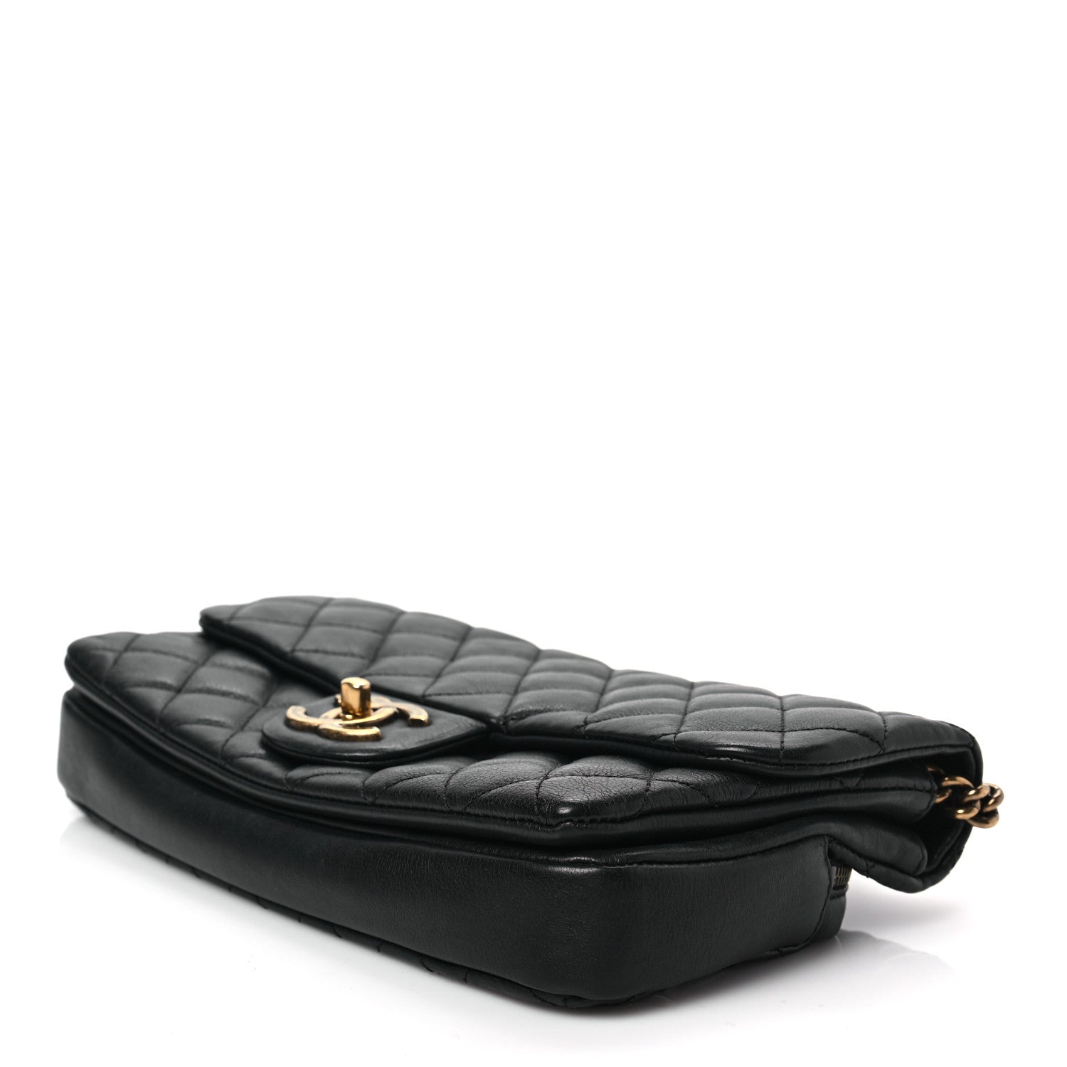 Chanel Calfskin Quilted Medium CC Crown Flap Black 8 of 8
