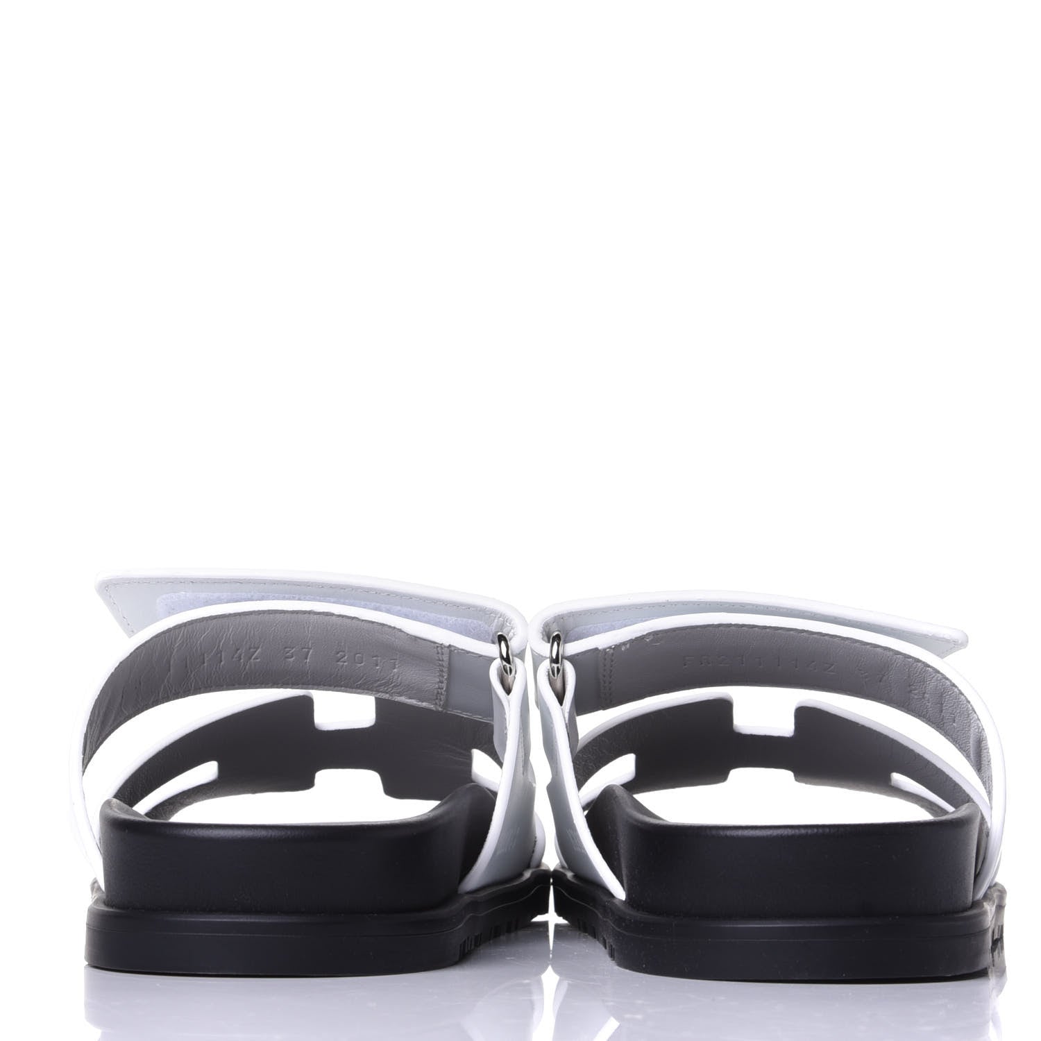 Hermes Calfskin Womens Chypre Sandals 37 White 6 of 11