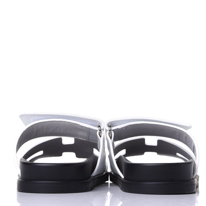 Hermes Calfskin Womens Chypre Sandals 37 White 6 of 11