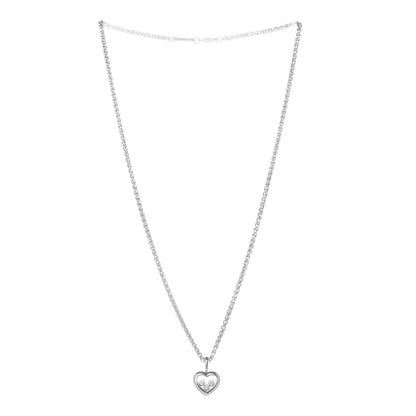 Chopard 18K White Gold 3 Happy Diamonds Icons Heart Pendant Necklace 3 of 7