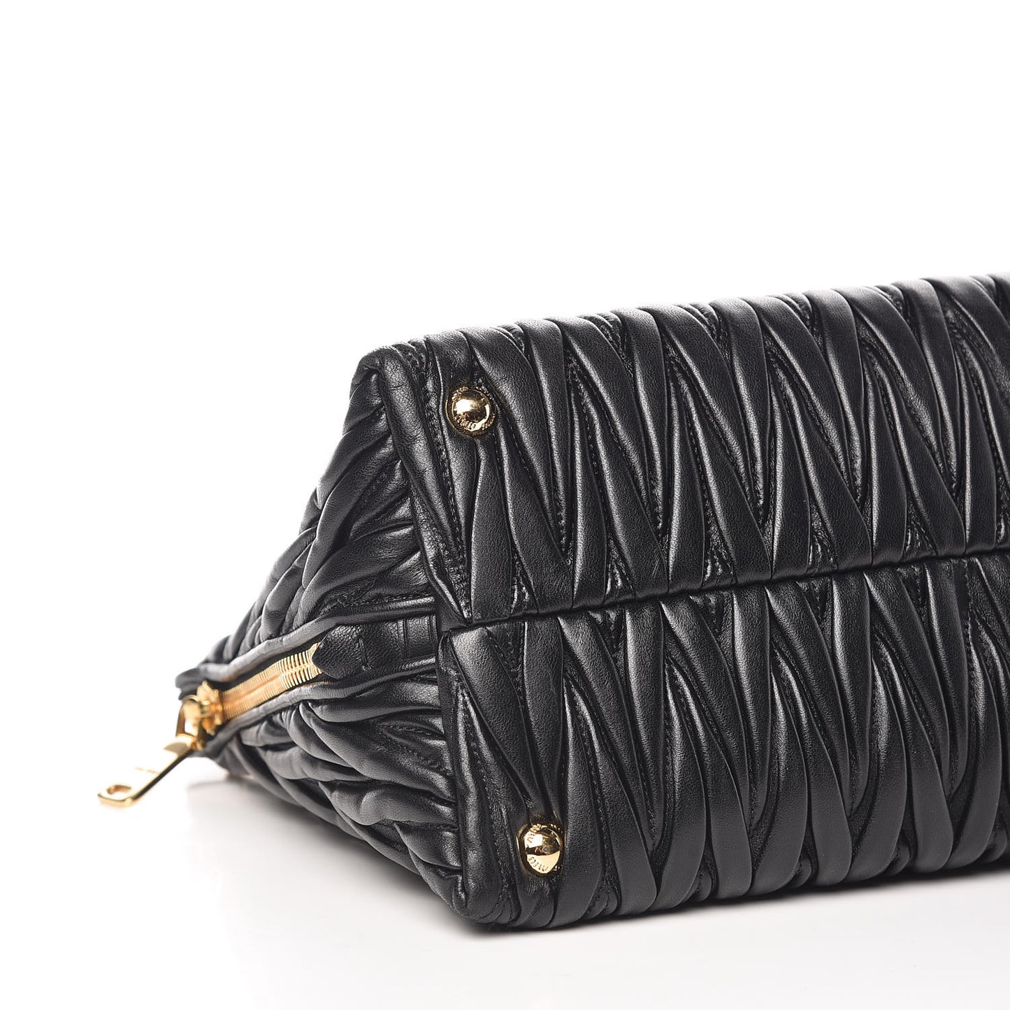 Nappa Matelasse Zip Tote Black