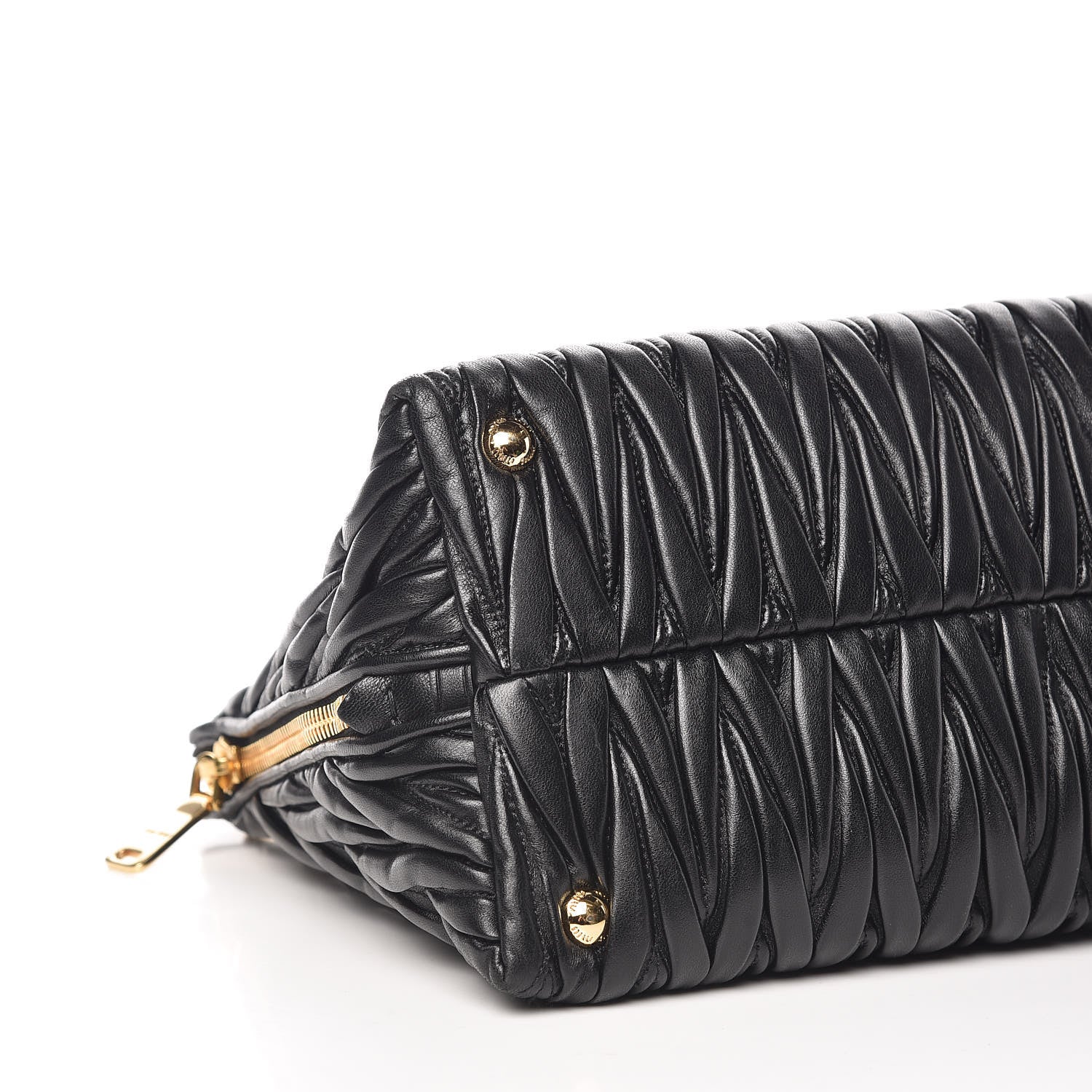 Miu Miu Nappa Matelasse Zip Tote Black 9 of 10