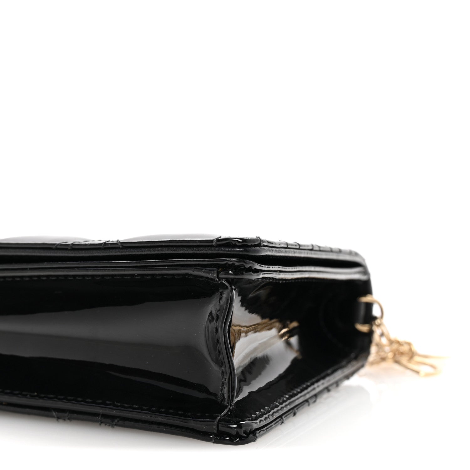 Christian Dior Patent Cannage Lady Dior Chain Wallet Black 10 of 10