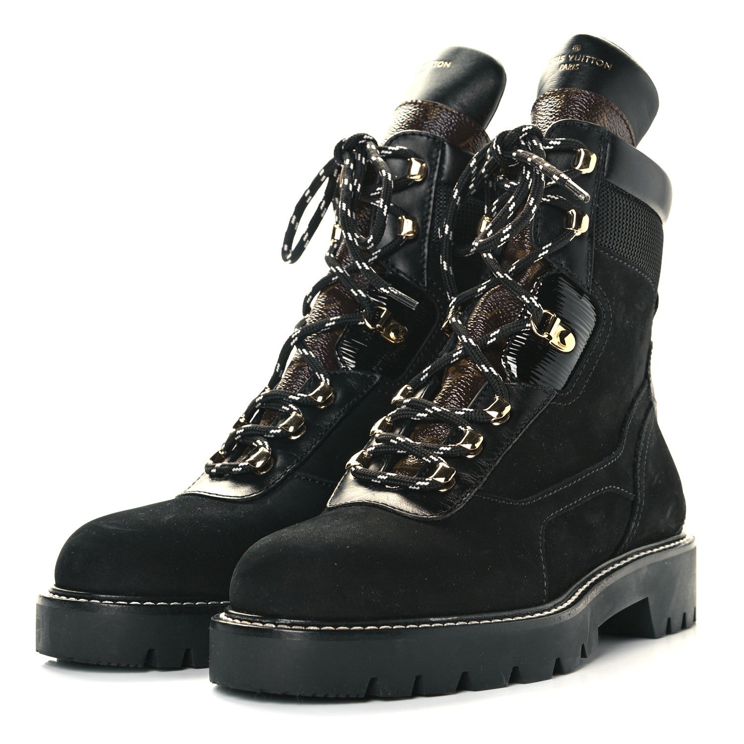 Louis Vuitton Nubuck Epi Monogram Territory Flat Ranger Boots 37.5 Black 3 of 8