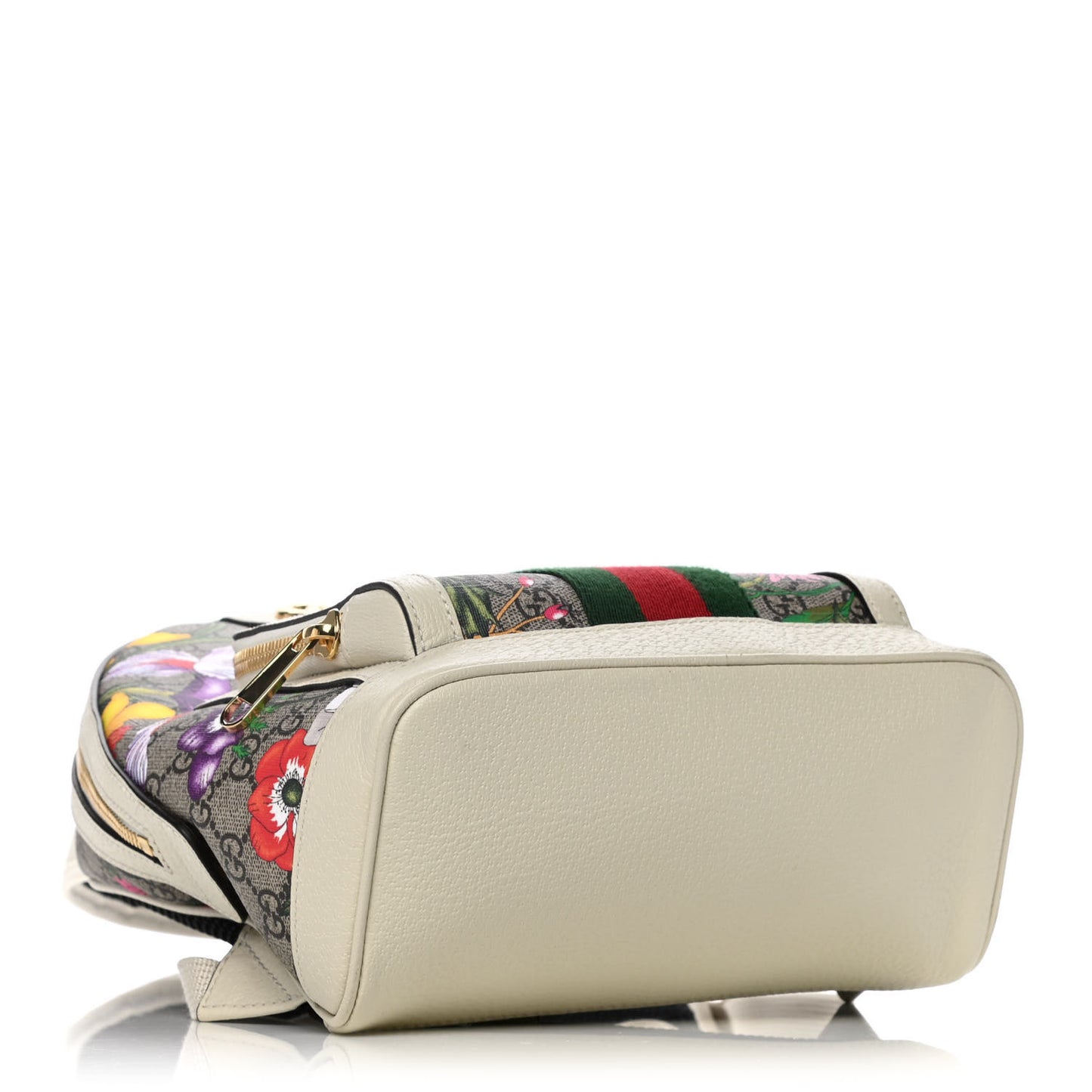 GG Supreme Monogram Flora Web Small Ophidia Day Backpack White